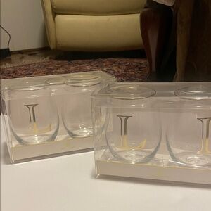 Elegant Gold Monogrammed Glass Set